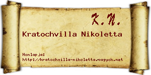 Kratochvilla Nikoletta névjegykártya